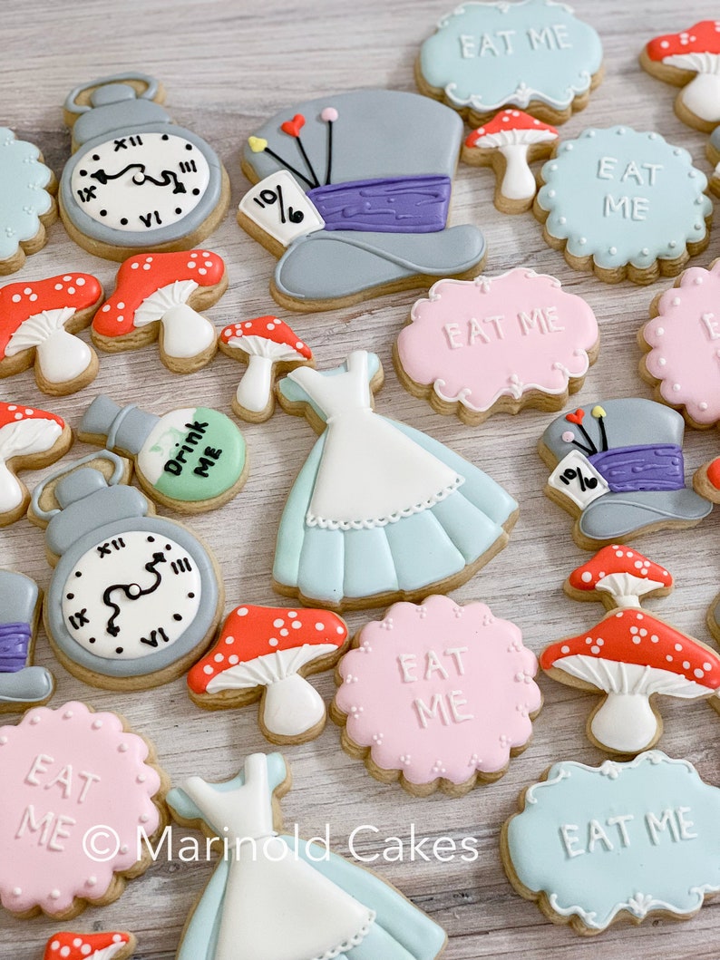 Alice Inspired Cookie Favors 12 Pieces image 0