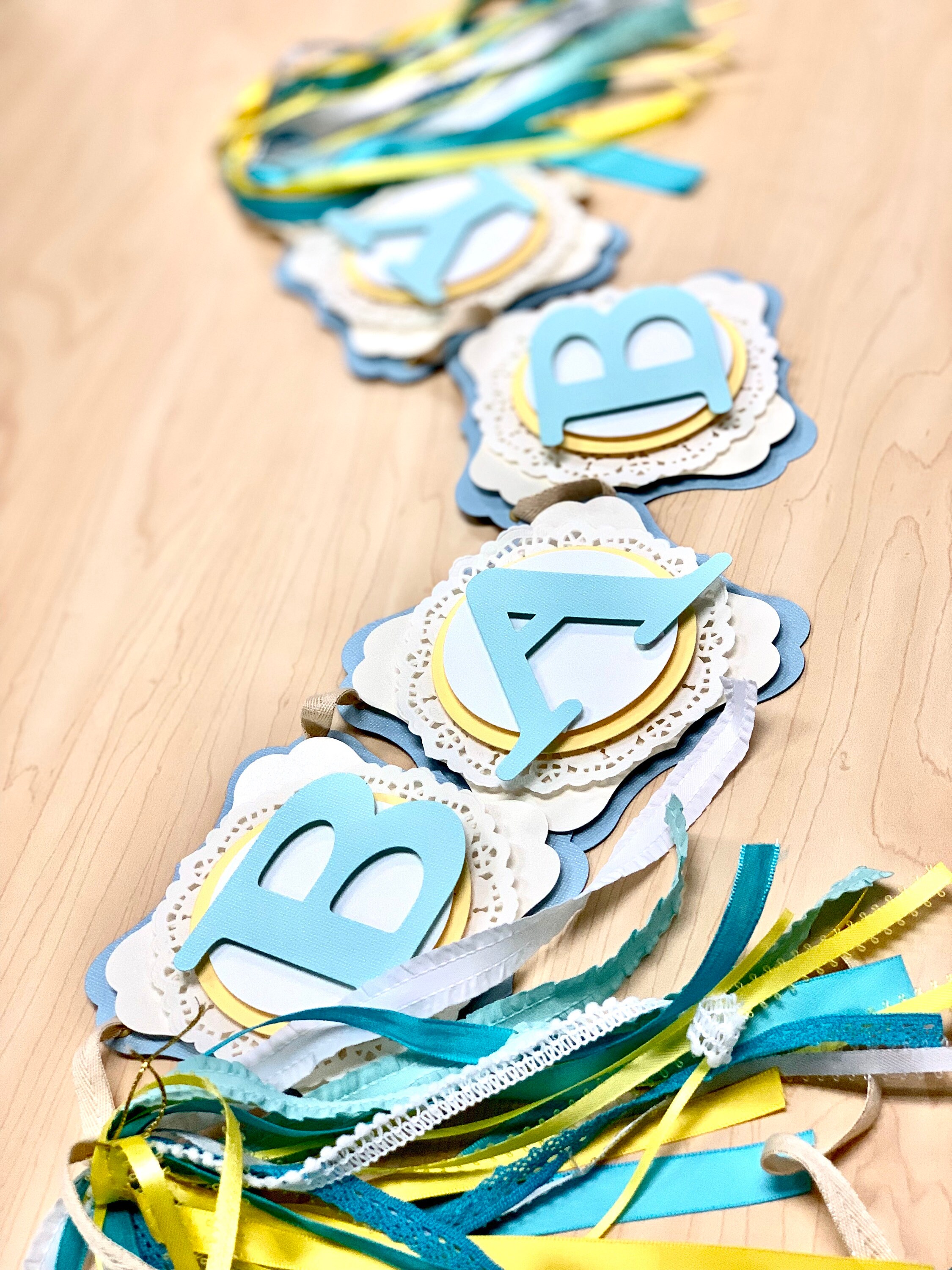 Blue Baby Shower Banner Name Banner Special Event Banner