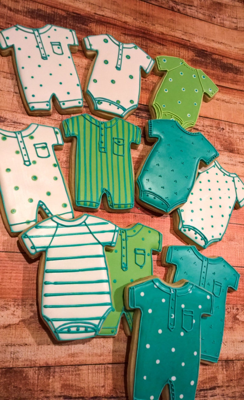 Large Baby Onesies and Romper Cookies 1 Dozen Cookie Favor Etsy