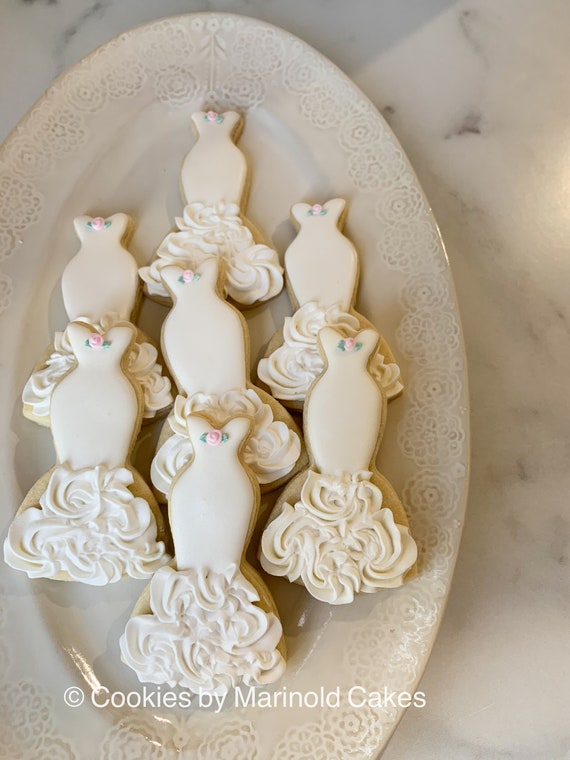 Wedding Gown Cookies, Mermaid Style, 1 Dozen