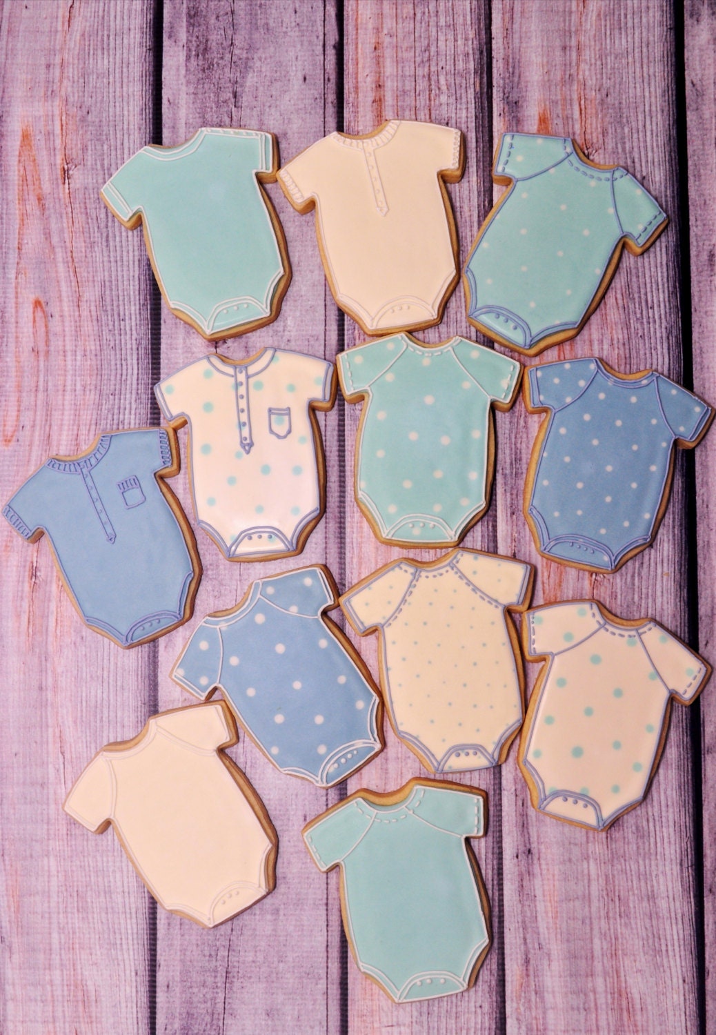 Large Baby Onesie Cookies 1 Dozen Cookie Favor Baby Shower Etsy