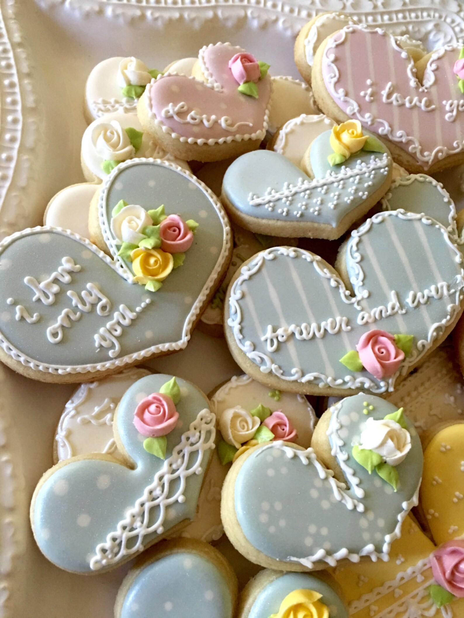 Marie Antoinette Style Tea Party Heart Cookies 1 Dozen | Etsy
