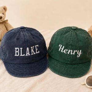 Personalized Toddler Baseball Cap, Custom Embroidered Name Kids Hat, Adjustable Cotton Baby Cap, Baby Shower Gift, Birthday Keepsake