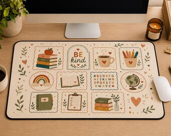 Schreibtischunterlage | Gemütliches Klassenzimmer Stempel Collage Design