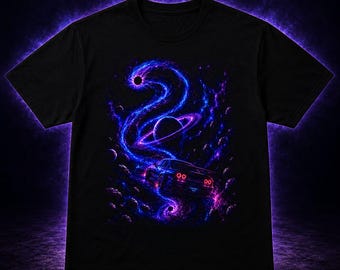Neon Underworld Black Hole Drift T-Shirt | Cyberpunk Streetwear Sci-Fi Tee