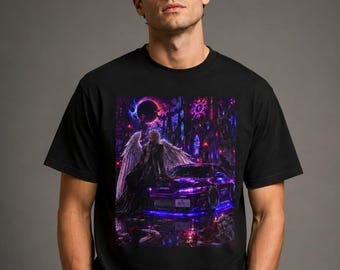 Cyberpunk Demon T-Shirt, Neon Underworld Gothic Streetwear Tee
