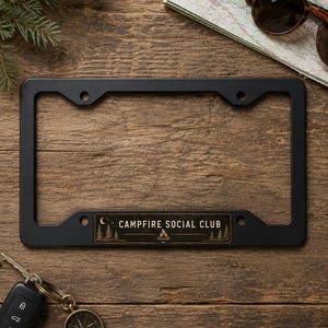 Kentekenplaathouder, kentekenplaathouder voor op de camping, roestvrijstalen kentekenplaathouder, camperaccessoires, cadeau voor buitenavonturen, kampeercadeau voor hem