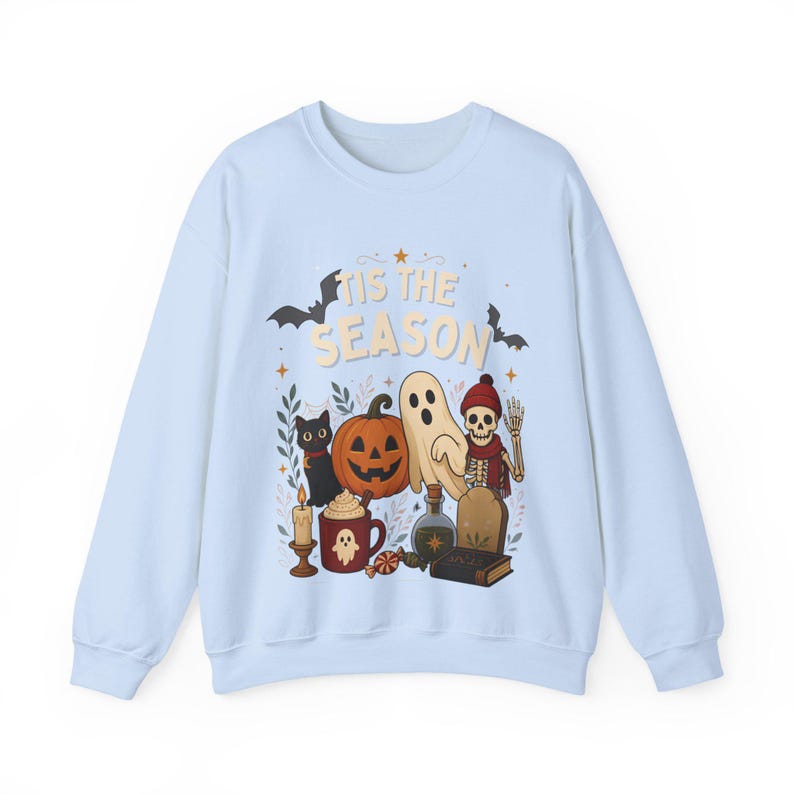 Tis the Season Sweatshirt, Vintage Halloween Crewneck, Spooky Season Sweatshirt, Retro Ghost Pumpkin Pullover, Cozy Fall Gift image 9