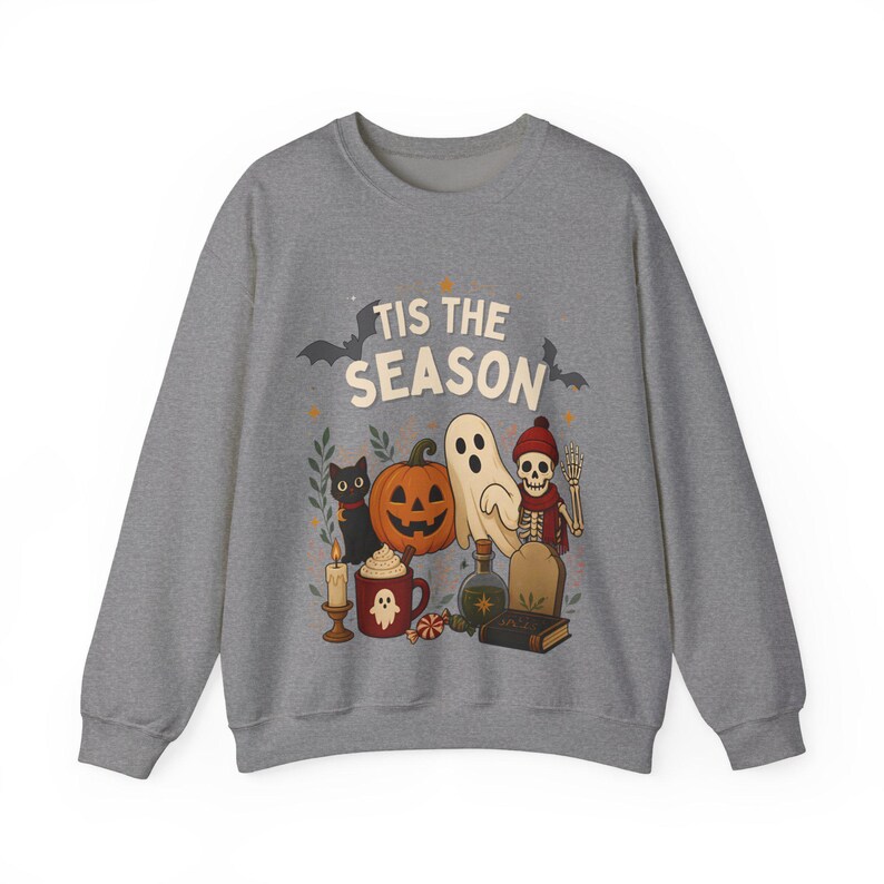 Tis the Season Sweatshirt, Vintage Halloween Crewneck, Spooky Season Sweatshirt, Retro Ghost Pumpkin Pullover, Cozy Fall Gift image 8