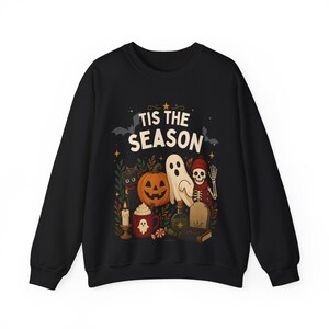 Tis the Season Sweatshirt, Vintage Halloween Crewneck, Spooky Season Sweatshirt, Retro Ghost Pumpkin Pullover, Cozy Fall Gift image 7