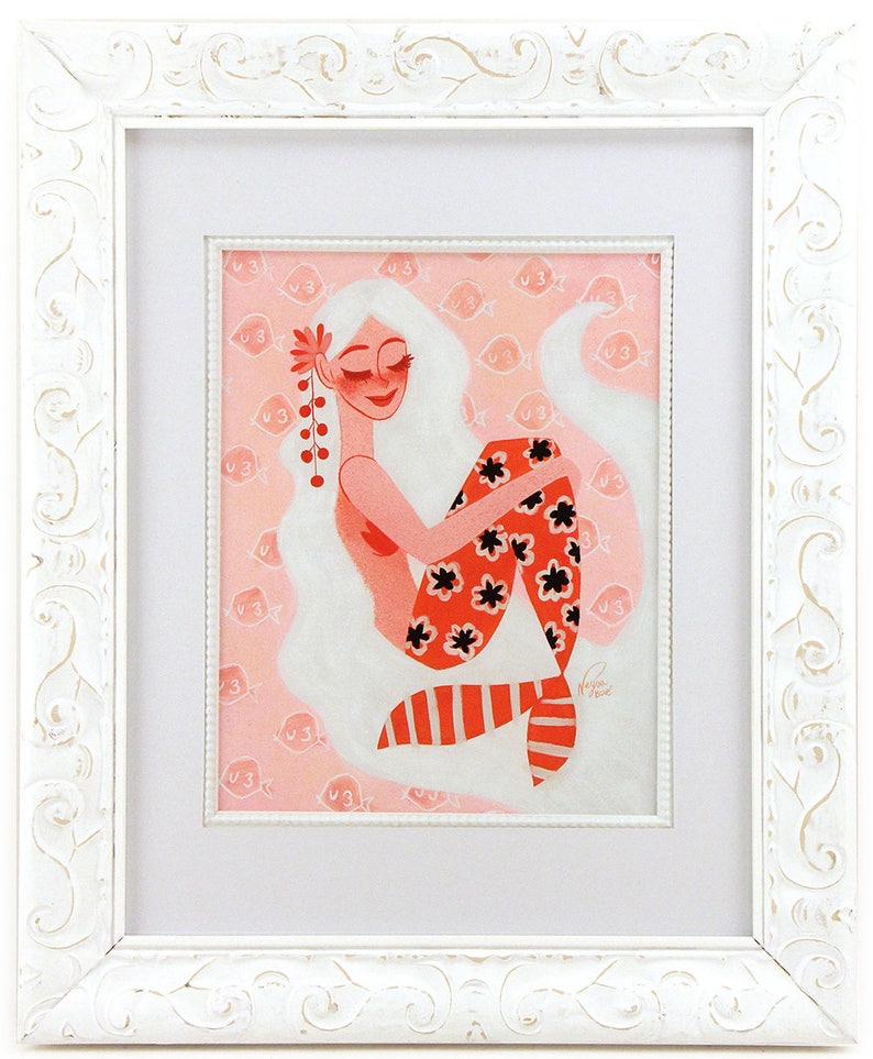 Cherry Floral Mermaid by Neysa Bov\u00e9