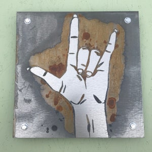 Metal Love Sign, Sign Language Gifts, I Love You Sign, ASL Gifts, Custom Metal Wall Art, Gift for Boyfriend, Unique Gift for Girlfriend
