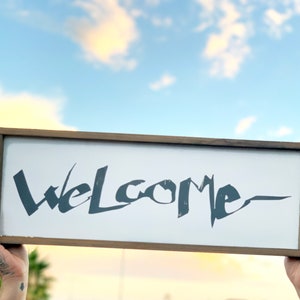 Welcome Sign, Wood Framed Sign, Entryway Sign, Wood Wall Art, Wooden Sign, Home Decor for Men, Wood Sign Welcome, Farmhouse Sign