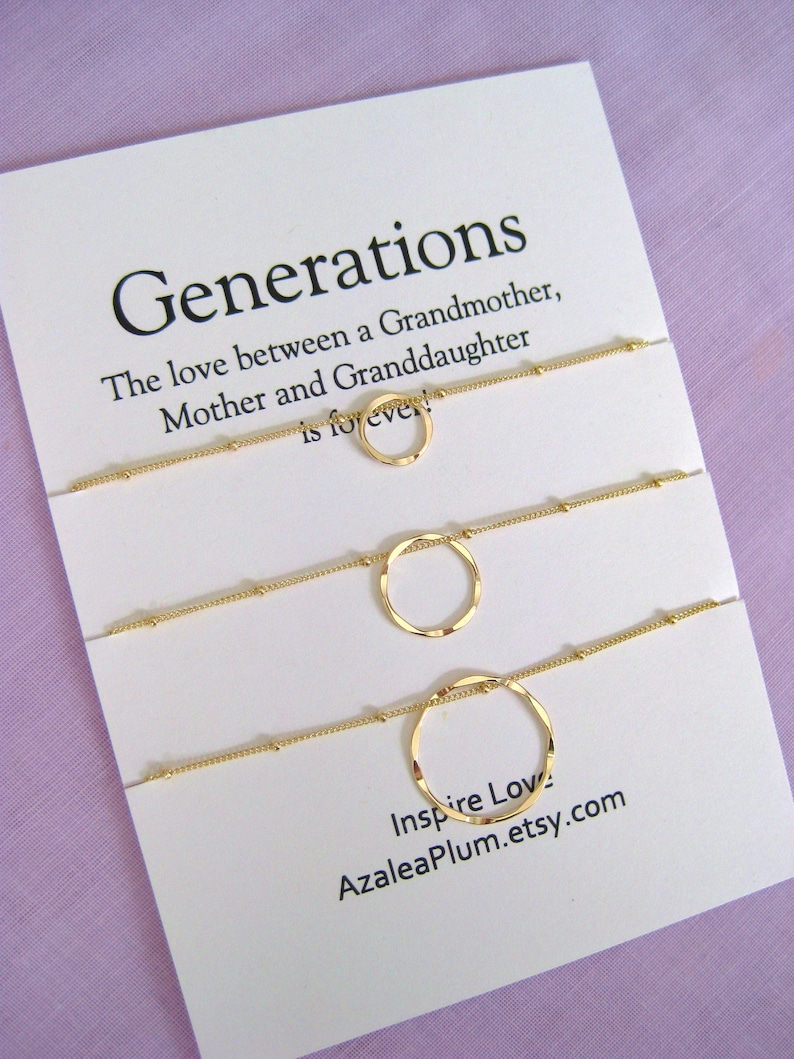 Mom Gifts 60th Birthday Gift for Women Generations Necklace GRANDMOTHER Mother Daughter 60th Birthday Gift for Mom Mom Birthday Gift
