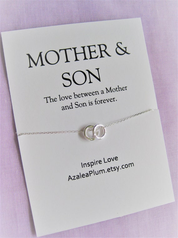 Mother And Son Jewelry Solid Sterling Silver Necklace Mother Etsy