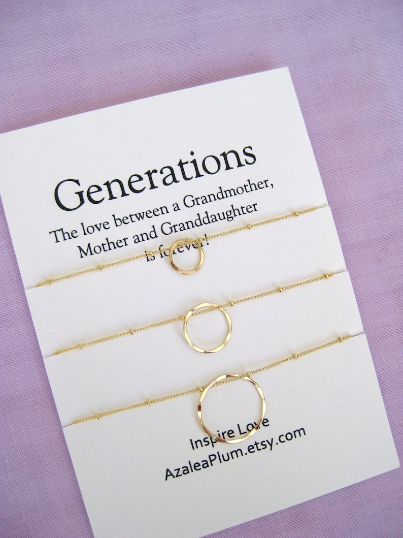 Mom Gifts 60th Birthday Gift for Women Generations Necklace GRANDMOTHER Mother Daughter 60th Birthday Gift for Mom Mom Birthday Gift
