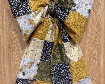 Bee Pattern Patchwork Bow