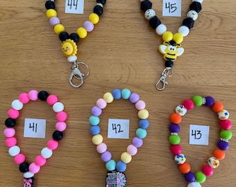 Silicone Beaded Teardrop Keychains
