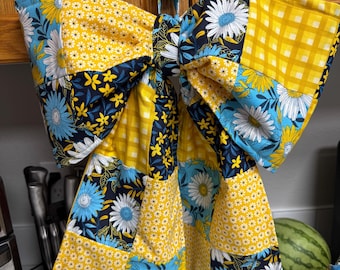 Yellow Floral Patchwork Bow