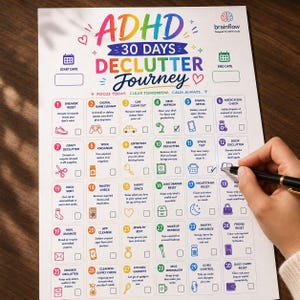 ADHD 30 Day Declutter Challenge | Home Organization Printable Checklist