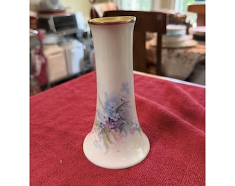 Antieke MZ Austria hoedenspeldhouder 15,8 cm, handgeschilderd met viooltjes, ca. 1900
