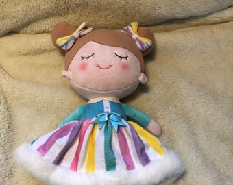 Sleepy Time Rag Doll - Perfect Gift for Any Little Girl - Hand Made with Hand Made Dress - Soft and Cuddly