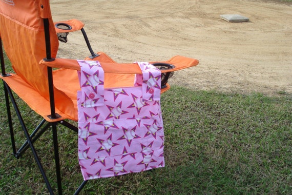 Beach Chair Lawn Chair Accessory Tote Pink Baseball Etsy