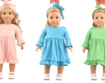HOLIDAY SPECIAL!  3 American Girl Doll Dresses including Free Dress Hanger - Quality Hand Made Dresses - Perfect Gift!!** PLEASE Read Ad!!
