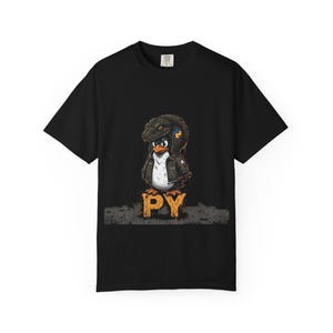 Camiseta divertida para programadores de Python, camiseta con humor de pingüino y programador de Python Linux, regalo para desarrolladores de software nerds, camiseta de programación de serpientes para geeks informáticos.