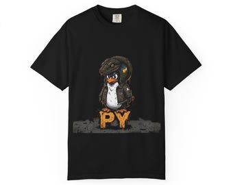 Python Programmer Funny Shirt, Py Coder Linux Penguin Humor Tee, Nerdy Software Developer Gift, Computer Geek Snake Coding Shirt