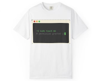 sudo touch me terminal window T-shirt | coder command line design