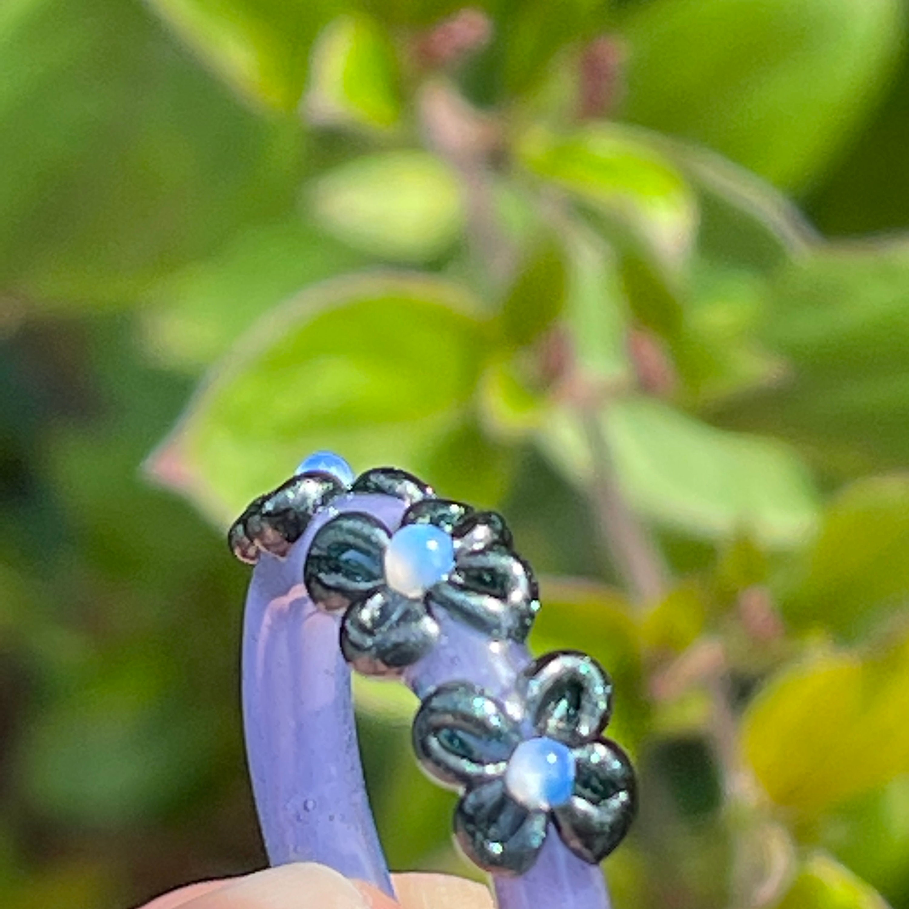 Flower Glass Ring | Etsy