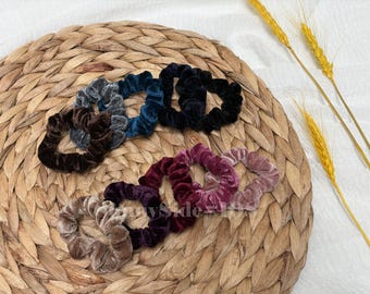 10 Pieces Small Velvet Hair Scrunchies Set, Hair Ties for Women, Girls Hair Accessories, Solid Scrunchie Pack, Personalized Gift