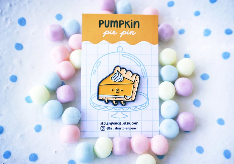 Pumpkin pie enamel pin