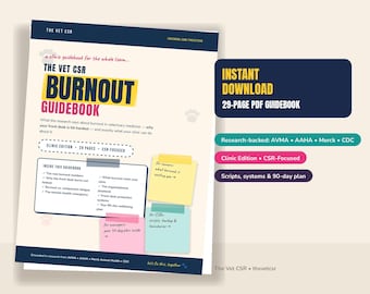 Veterinary CSR Burnout and Compassion Fatigue Workbook, Printable PDF
