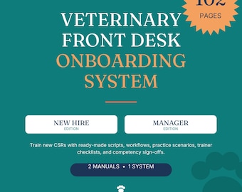 Veterinary Receptionist Onboarding System, Training Manuals and Role-Plays, PDF Bundle