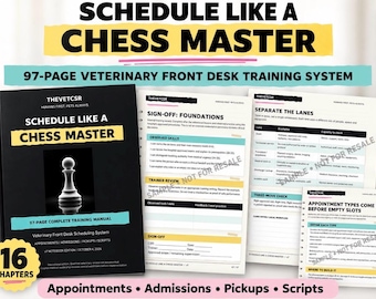 Veterinary Front Desk Scheduling Manual | Vet Receptionist Training (97 Pages)
