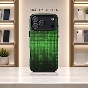Green Checkerboard MagSafe iPhone Case iPhone 16 15 14 Pro Max Plus, Sage Green Aesthetic Patchwork Mosaic Grid Protective Cover, Retro Gift