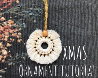 DIY Macrame Christmas Wreath Ornament Tutorial (PDF Pattern)