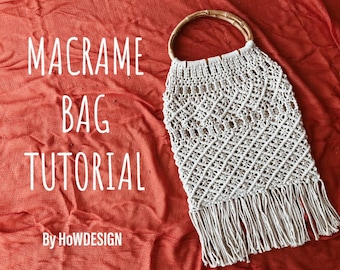 Patrón de bolso de macramé bohemio en PDF / Tutorial para principiantes / Descarga instantánea paso a paso