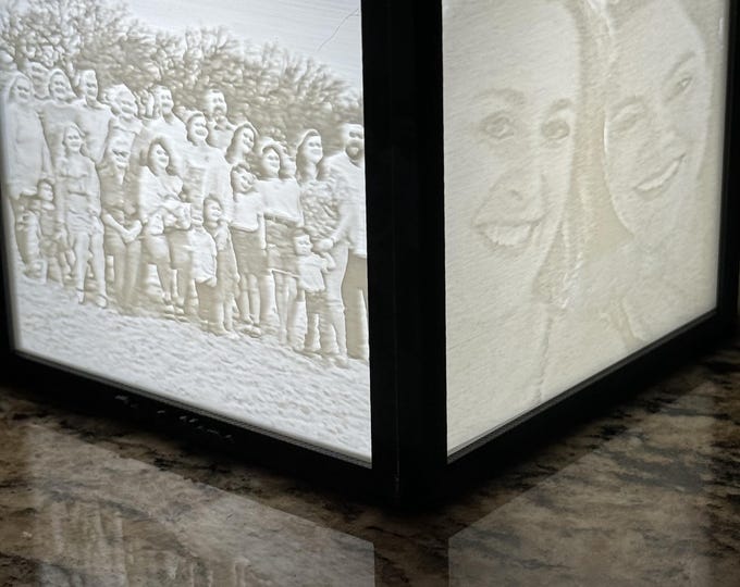 Featured listing image: Custom Lithophane Photo Lights | Night Light | Moon Light | Personalized Photo Frame
