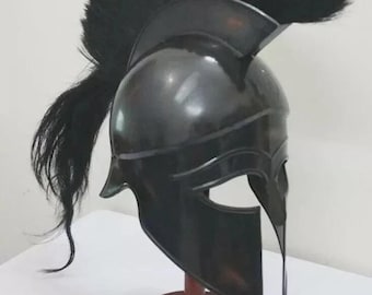 Handcrafted Steel Corinthian Helmet with Plume | Spartan Warrior Armor Replica