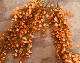 Artificial Orange Eucalyptus Hanging Plant, Set of 2