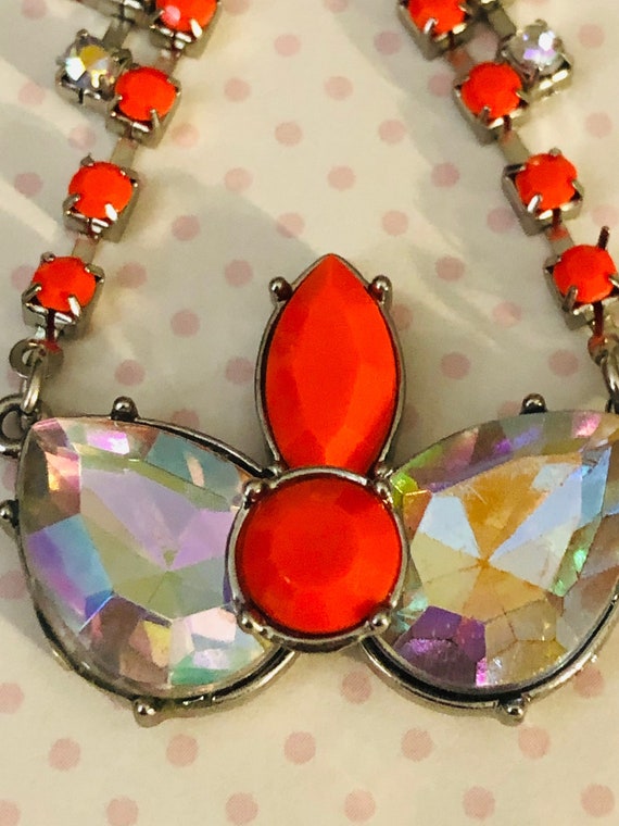Vintage aurora Borealis crystal dangle earrings w… - image 5