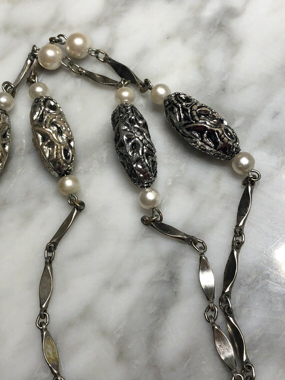 Antique Tassel Necklace Or REINDEER Earrings . Si… - image 6