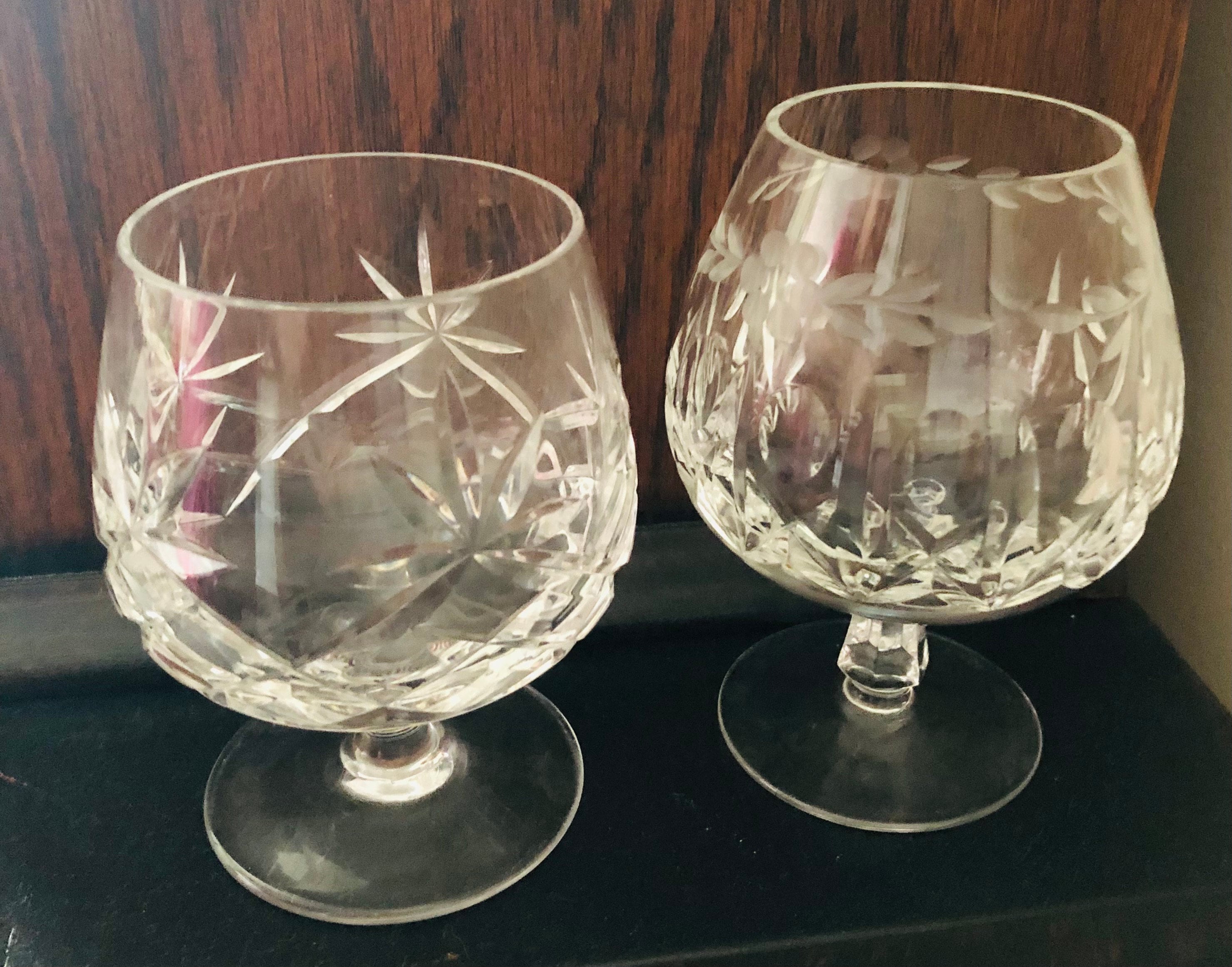 Vintage Crystal Brandy Glasses. 2 Available in Different Patterns. Free  Shipping From Canada -  Canada