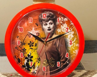 Lucille Ball wall clock. Acrylic vintage item… ships from Canada