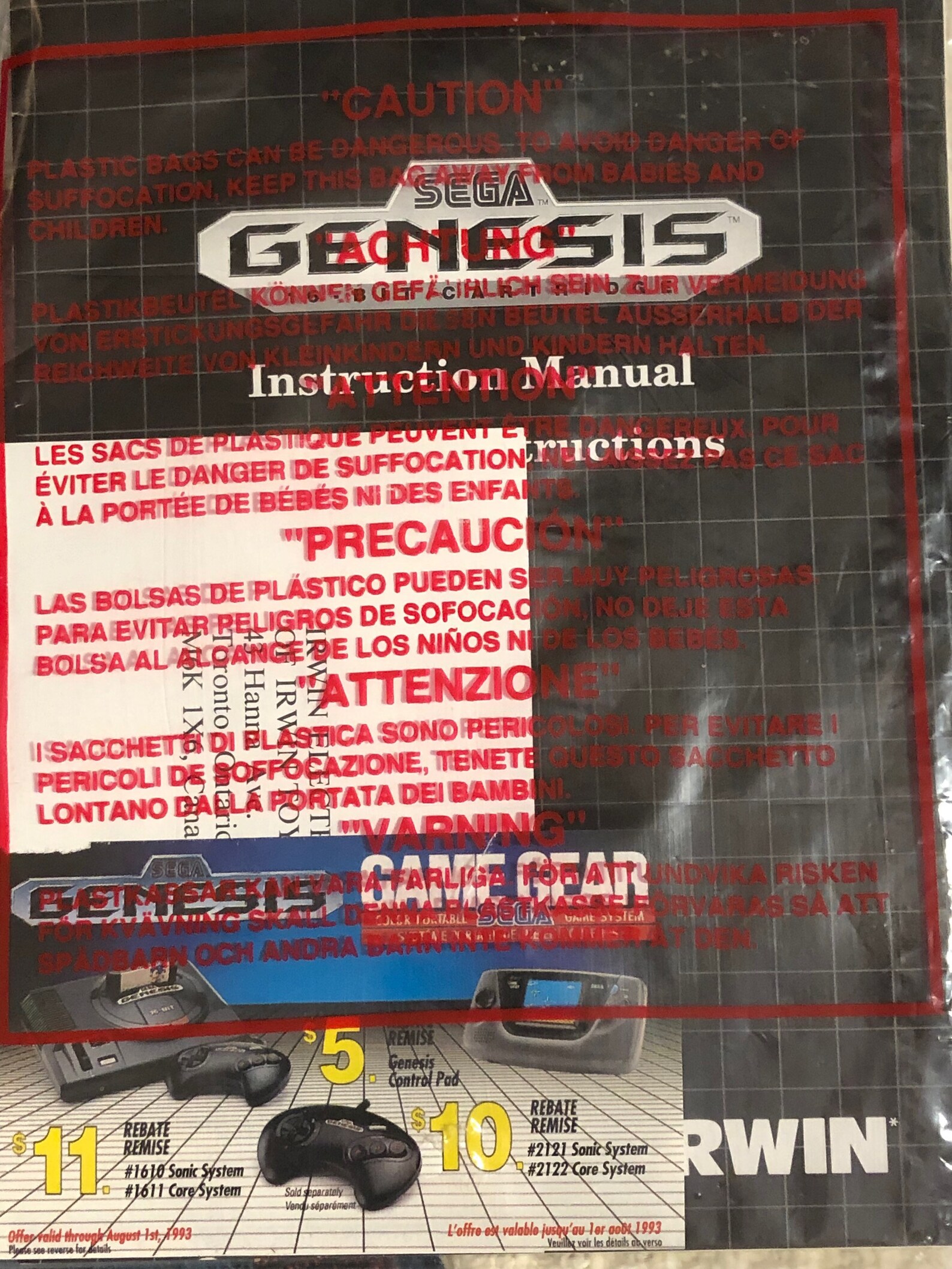 Sega genesis instruction manual. Brand new in package from Etsy