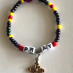 PRAY  word  beaded  BRACELETS     FREE Shipping  within Canada and to the U.S.