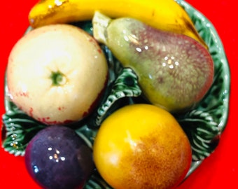 1950's CERAMIC FRUIT BOWL for table decor. Very good condition considering the age,  No chips, No cracks.  Handpainted, Rare Find.